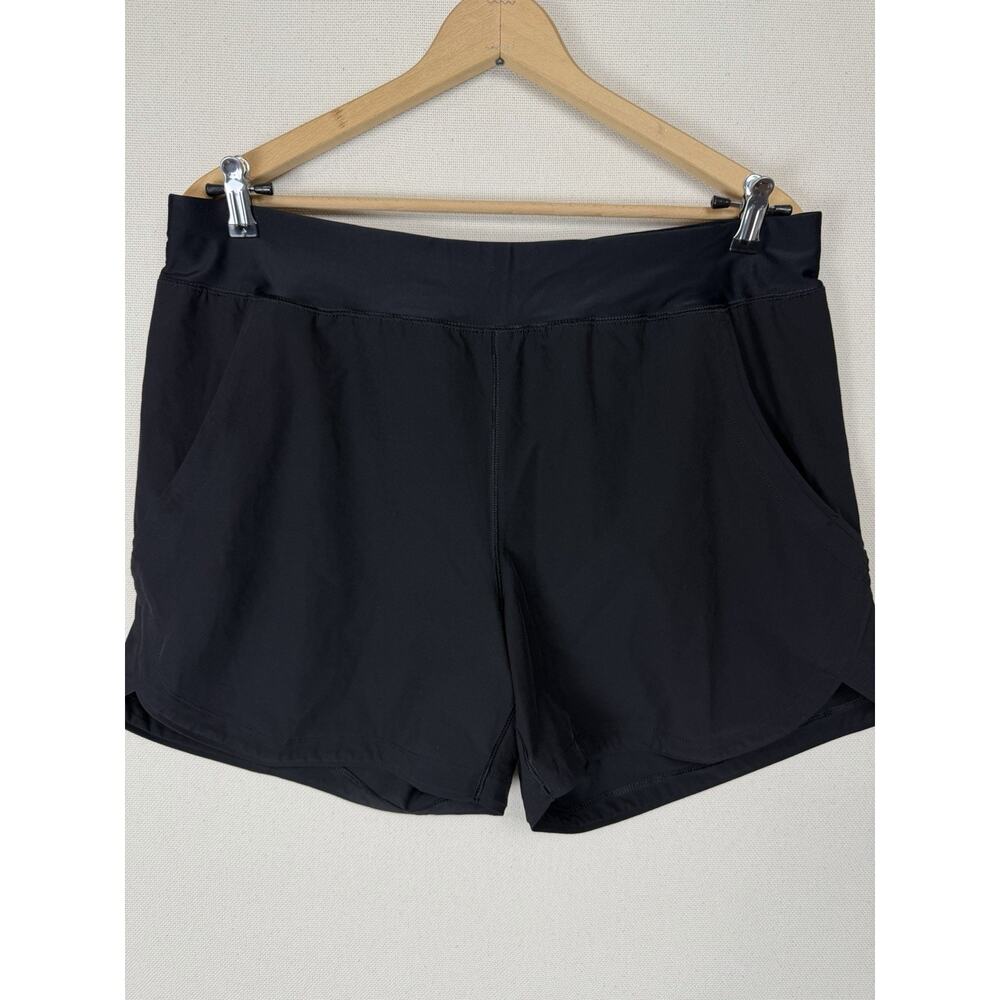 Lands' End Black Athletic Workout Shorts Women's Size 16 Activewear Pockets